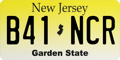 NJ license plate B41NCR