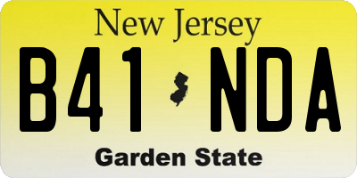 NJ license plate B41NDA