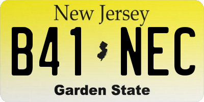 NJ license plate B41NEC