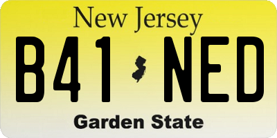 NJ license plate B41NED