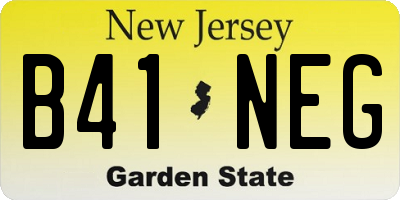 NJ license plate B41NEG