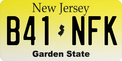 NJ license plate B41NFK