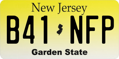 NJ license plate B41NFP