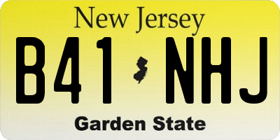 NJ license plate B41NHJ