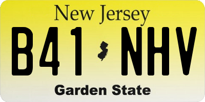 NJ license plate B41NHV