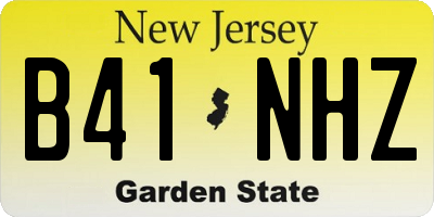 NJ license plate B41NHZ