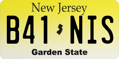 NJ license plate B41NIS