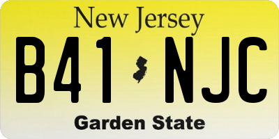NJ license plate B41NJC