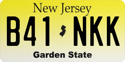 NJ license plate B41NKK