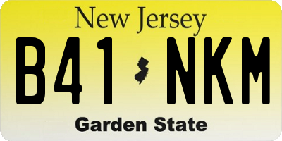 NJ license plate B41NKM