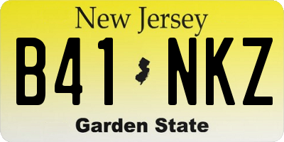 NJ license plate B41NKZ