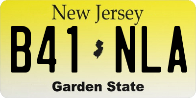 NJ license plate B41NLA