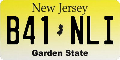 NJ license plate B41NLI