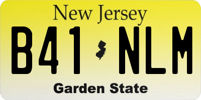 NJ license plate B41NLM
