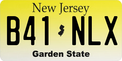 NJ license plate B41NLX