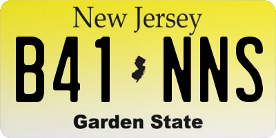 NJ license plate B41NNS