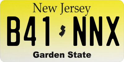 NJ license plate B41NNX