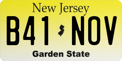 NJ license plate B41NOV