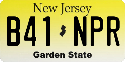 NJ license plate B41NPR