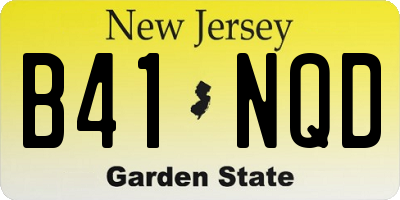 NJ license plate B41NQD
