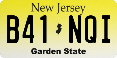 NJ license plate B41NQI