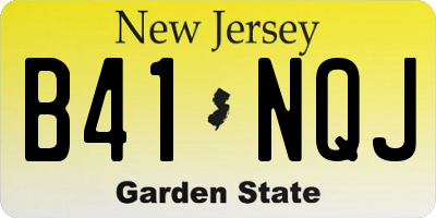 NJ license plate B41NQJ