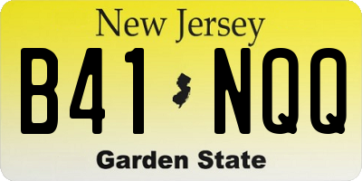 NJ license plate B41NQQ