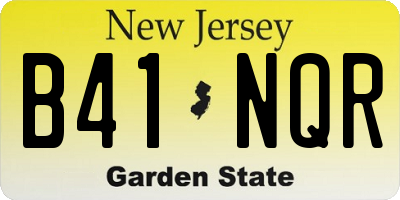 NJ license plate B41NQR