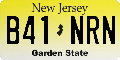 NJ license plate B41NRN