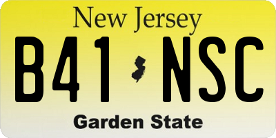 NJ license plate B41NSC