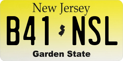 NJ license plate B41NSL