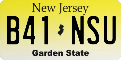 NJ license plate B41NSU
