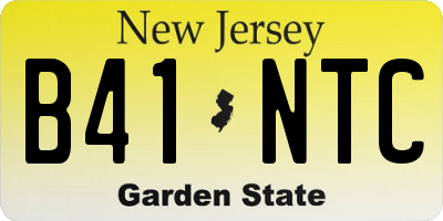 NJ license plate B41NTC