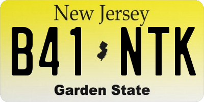 NJ license plate B41NTK