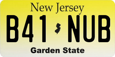 NJ license plate B41NUB