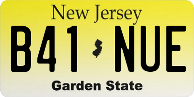 NJ license plate B41NUE