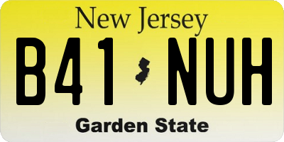 NJ license plate B41NUH