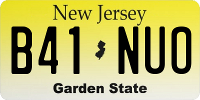 NJ license plate B41NUO