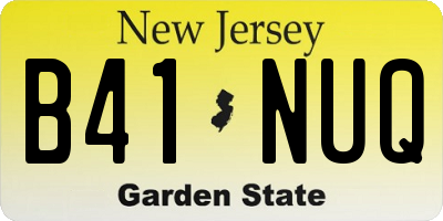 NJ license plate B41NUQ