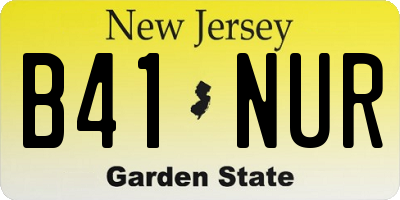 NJ license plate B41NUR