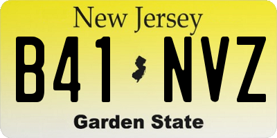 NJ license plate B41NVZ