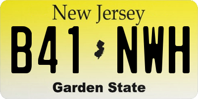 NJ license plate B41NWH