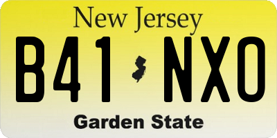 NJ license plate B41NXO