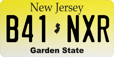 NJ license plate B41NXR