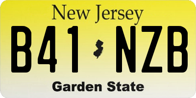 NJ license plate B41NZB