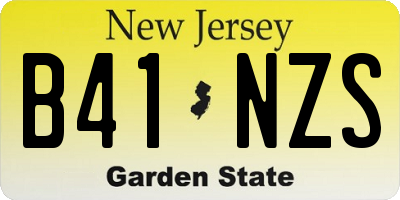 NJ license plate B41NZS