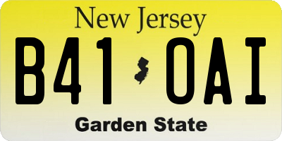 NJ license plate B41OAI