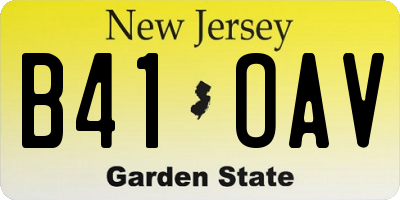 NJ license plate B41OAV