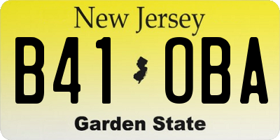 NJ license plate B41OBA