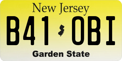 NJ license plate B41OBI